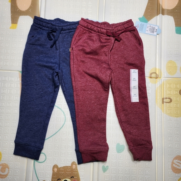 Cat & Jack Other - Cat & Jack Jogger Pants, Set of 2—Red and Blue, Size 3T.